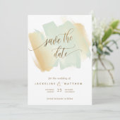 Save The Date Brush vert et jaune, Mariage minimal (Debout devant)