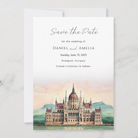 Save The Date Budapest Hongrie Destination Mariage Enregistrer L (Devant)