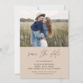 Save The Date Budget Boho Typographie Enregistrer la photo Date (Dos)