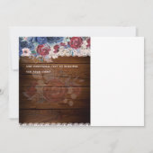 Save The Date Budget Burgundy Blue Floral dentelle Mariage SAVE  (Dos)