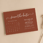 Save The Date Budget Calendrier minimaliste en terre cuite moder<br><div class="desc">Calendrier minimaliste moderne Budget Mariage en terre cuite Enregistrer la date. Personnalisez facilement en remplaçant chaque info. Déplacez le cercle en cliquant plus loin sur la Personnaliser du lien. Vérifiez l'aperçu avant d'ajouter au panier.</div>