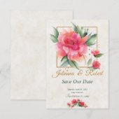 Save The Date budget de jardin de roses charmant (Devant / Derrière)