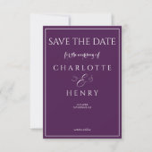 Save The Date Budget Élégante calligraphie violet photo Code QR (Devant)