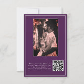 Save The Date Budget Élégante calligraphie violet photo Code QR (Dos)