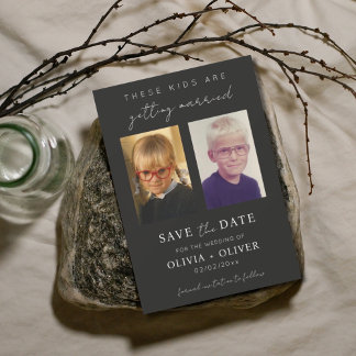 Save The Date Budget, minimalist these kids are getting married 