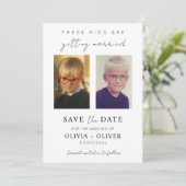 Save The Date Budget, minimalist these kids are getting married  (Debout devant)