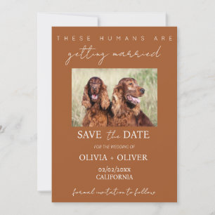 Save The Date Budget, minimaliste, terracotta Photo personnalisé