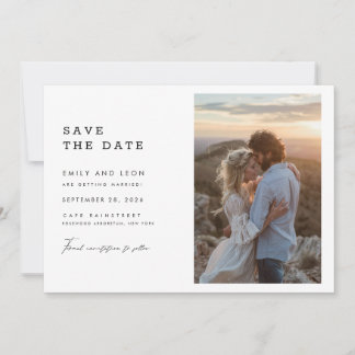 Save The Date Budget Modern Boho Qr Code Photo Wedding