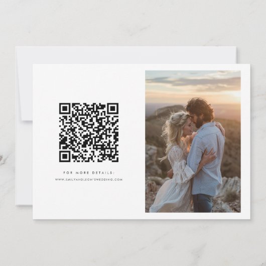 Save The Date Budget Modern Boho Qr Code Photo Wedding (Dos)
