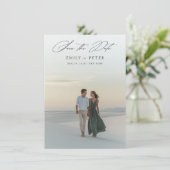 Save The Date Budget Moderne Minimaliste Script 2 Photo (Debout devant)