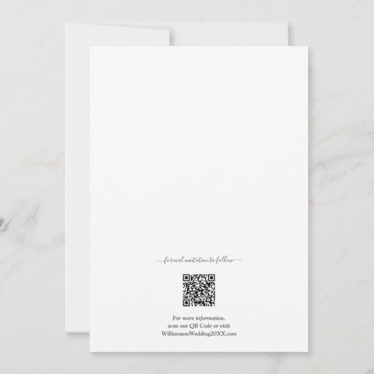 Save The Date Budget QR Code Mariage photo Enregistrer la date (Dos)