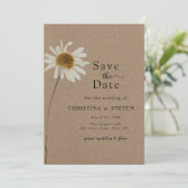 Save The Date Budget Rustic Kraft séché Mariage de tournesol pho (Debout devant)