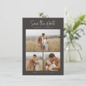 Save The Date Budget Simple Calligraphie Script Moderne Quatre P (Debout devant)