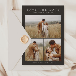 Save The Date Budget Simple Élégant Moderne Quatre Photo