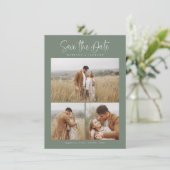 Save The Date Budget Vert Simple Calligraphie Script Photo (Debout devant)