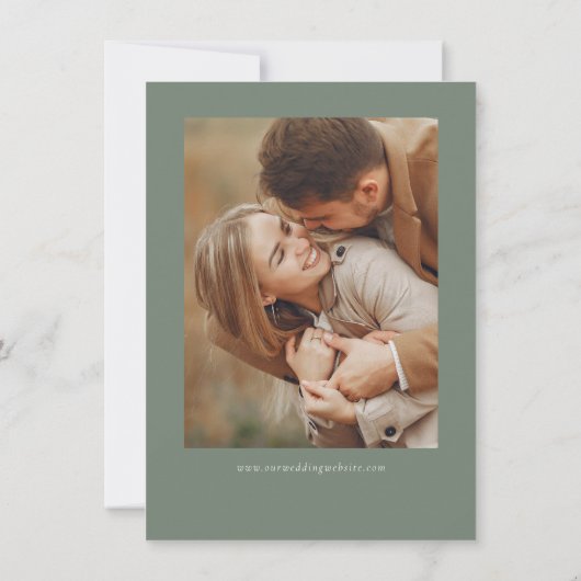 Save The Date Budget Vert Simple Calligraphie Script Photo (Dos)