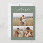 Save The Date Budget Vert Simple Calligraphie Script Photo (Devant)