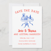 Save The Date Buffet Dîner Table Main Drate Cute Photo personnal (Devant)