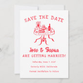 Save The Date Buffet Dîner Table Main Drate Cute Photo personnal (Devant)