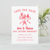 Save The Date Buffet Dîner Table Main Drate Cute Photo personnal (Debout devant)
