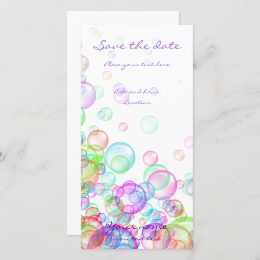 Save The Date Bulles de savon (Devant / Derrière)