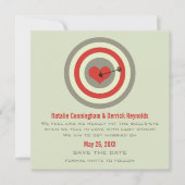Save The Date Bull's-Eye Enregistrer la date Invitation, gris et (Devant)