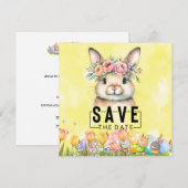 Save The Date Bunny Hop à Pâques : Sauvez la date (Devant / Derrière)
