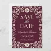Save The Date Burgundy Beige Mexican Wedding  (Devant)