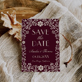 Save The Date Burgundy Beige Mexican Wedding 