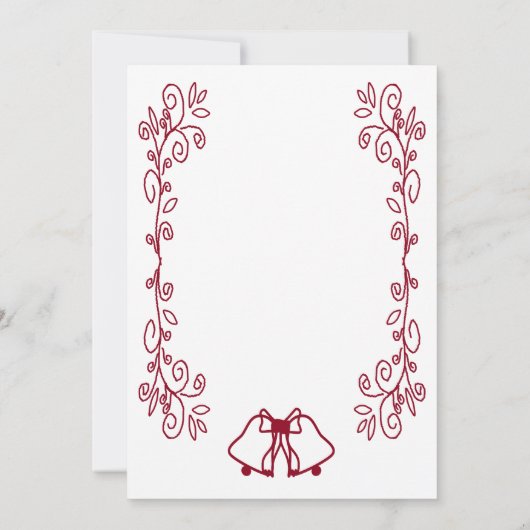 Save The Date Burgundy Bells Scrollwork Design Mariage (Dos)
