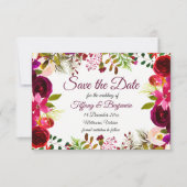 Save The Date Burgundy Boho Garden Mariage Enregistrer La Date I (Devant)