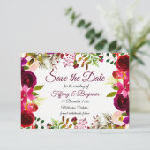 Save The Date Burgundy Boho Garden Mariage Enregistrer La Date I (Debout devant)