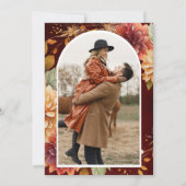 Save The Date Burgundy Fall Dahlia Mason Jar Mariage photo (Dos)