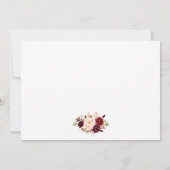 Save The Date Burgundy Floral Photo Gold Enregistrer La Date W (Dos)