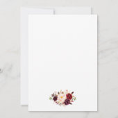 Save The Date Burgundy Floral Wreath Gold Enregistrer La Date GB (Dos)