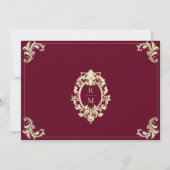 Save The Date Burgundy Gold Baroque Wedding (Dos)