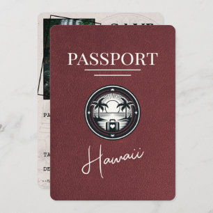 Save The Date Burgundy Hawaii Passeport Enregistrer La Date