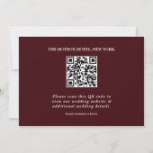 Save The Date Burgundy & Ivory Photo QR Code Elegant Wedding (Dos)