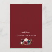 Save The Date Burgundy Marine Bleu Aquarelle Bleu Mariage Floral (Dos)