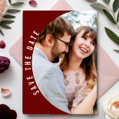 Save The Date Burgundy Maroon Photo Elégant Mariage de automne F