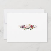 Save The Date Burgundy Marsala Floral Antlers Enregistrer La Dat (Dos)