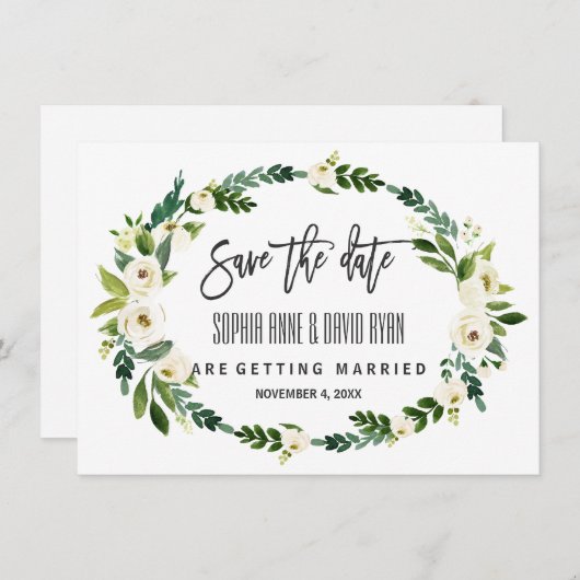 Save The Date Burgundy Marsala Floral Écriture Manuelle Enregist (Devant / Derrière)