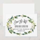 Save The Date Burgundy Marsala Floral Écriture Manuscrite Enregi (Devant / Derrière)