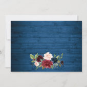 Save The Date Burgundy Navy Blue Blush PHOTO Floral Mariage (Dos)