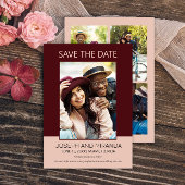 Save The Date Burgundy Pink 4 Mariage photo Date de sauvegarde