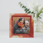 Save The Date Burgundy Red Orange Rose Fall Photo Enregistrer la (Debout devant)