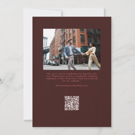 Save The Date Burgundy stylish script two photo wedding (Dos)