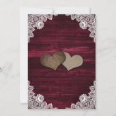 Save The Date Burgundy Sunflower String Lights Floral Lace Wood (Dos)