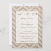 Save The Date Burlap Chevron Enregistrer La Date Annonce (Devant)