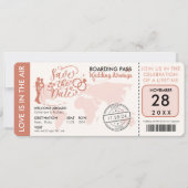 Save The Date Burnt Orange Boarding Pass Destination Mariage (Devant)